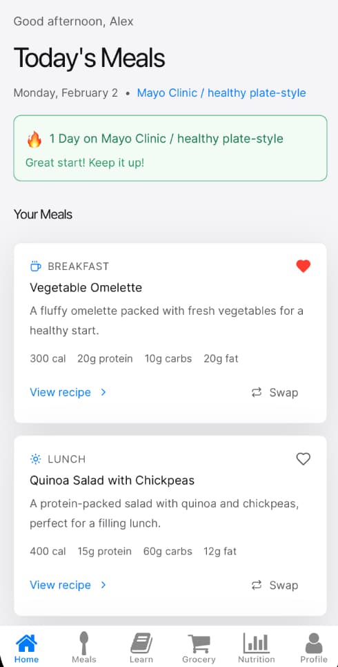 All Day Diet App Screenshot
